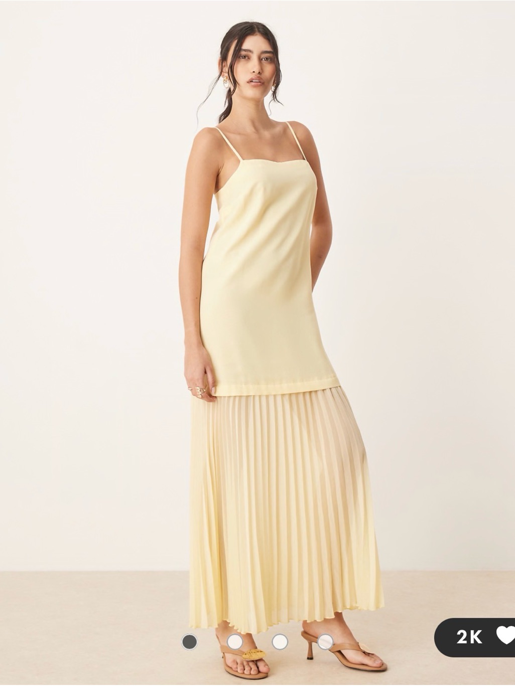 Asos Drop Waist Maxi Dress - Butter Yellow